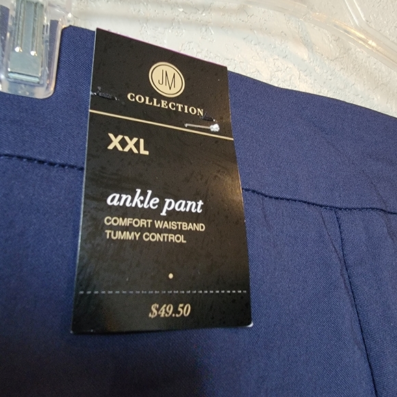 NWT Blue Jm Collection Diamonte Tab Pull-on Pants - Picture 3 of 8